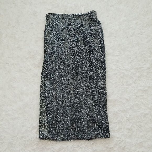 Xhilaration Silver Sequins Skirt Set Sz Xsmall - Picture 9 of 11